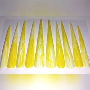 Hand crafted custom 10pc XL stiletto acrylic press on nails sz small